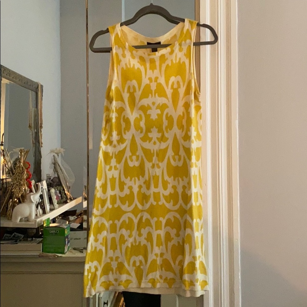 Jcrew yellow printed dress